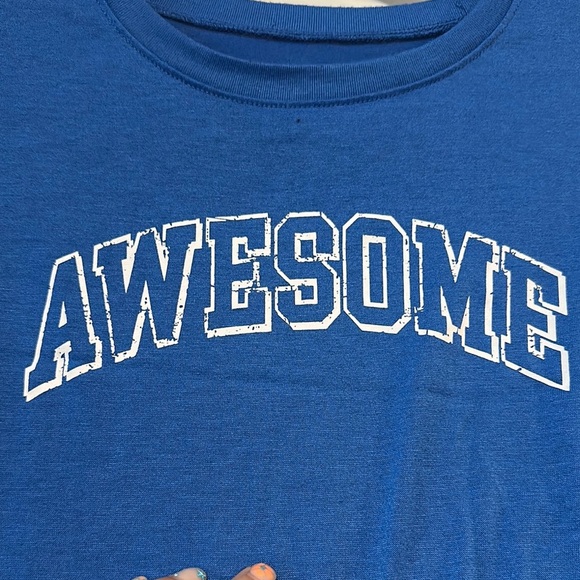 Vibrant Blue Long Sleeve Tees with Graphic Design - Picture 2 of 8